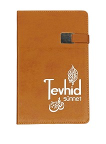 Tevhid Logolu Ajanda (Termo Deri Sert Kapak - Mıknatıslı) Taba - 1