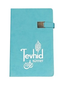 Tevhid Logolu Ajanda (Termo Deri Sert Kapak - Mıknatıslı) Turkuaz