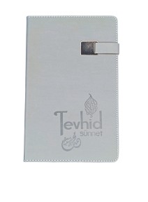 Tevhid Logolu Ajanda (Termo Deri Sert Kapak - Mıknatıslı) Gri
